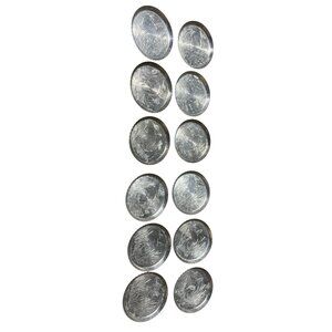 Vintage Embossed‎ Aluminum Coasters Set Of 12 With Geese & Cattails Design